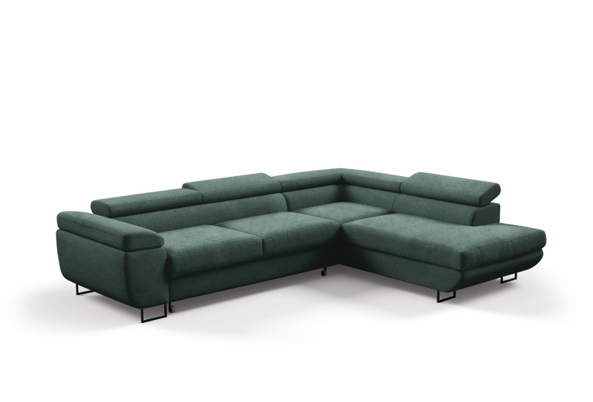 Narożnik VERTIGO z boucle ciemnej zieleni AB09 Prawa 355782