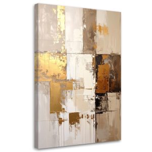 Obraz Abstrakcja w beżu i złocie do salonu sypialni kuchni biura 60×90 996072 Obraz Abstrakcja w beżu i złocie do salonu sypialni kuchni biura 60×90 996072