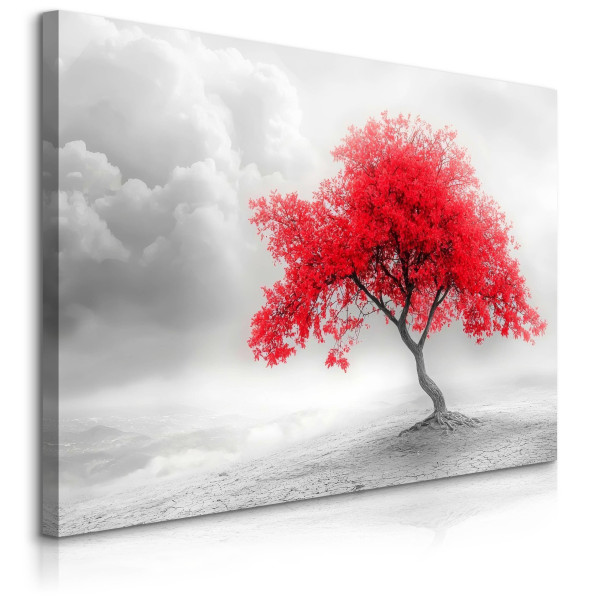 Obraz Abstrakcyjne Czerwone Drzewo 90x60cm 648498