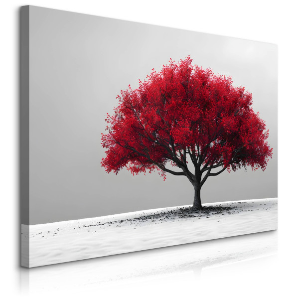 Obraz Abstrakcyjne Czerwone Drzewo Na Pustyni 70x50cm 648485
