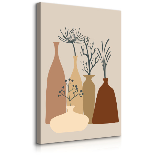 Obraz Abstrakcyjne Drzewka w Wazonach Boho 40x60cm 341558