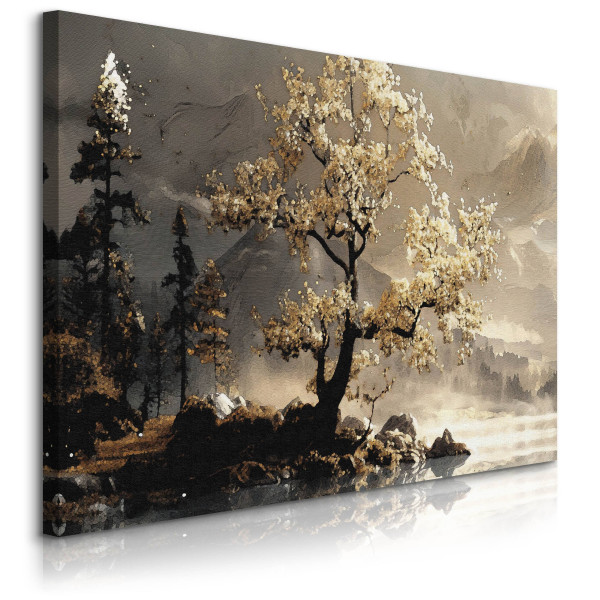 Obraz Abstrakcyjne Drzewo Na Tle Gór 120x80cm 647692