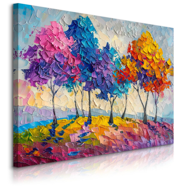 Obraz Abstrakcyjne Kolorowe Drzewa 90x60cm 650721