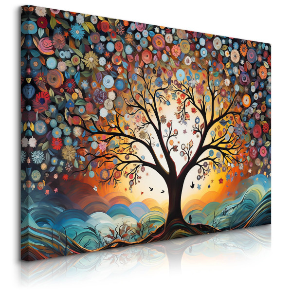Obraz Abstrakcyjne Kolorowe Drzewo W Stylu Boho 90x60cm 648536