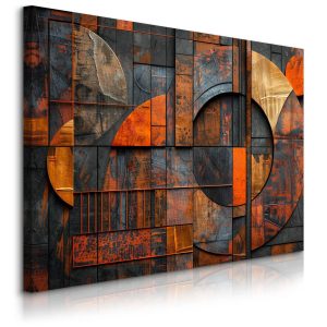 Obraz Abstrakcyjne Okręgi Imitacja Drewna 120x80cm 651360 Obraz Abstrakcyjne Okręgi Imitacja Drewna 120x80cm 651360