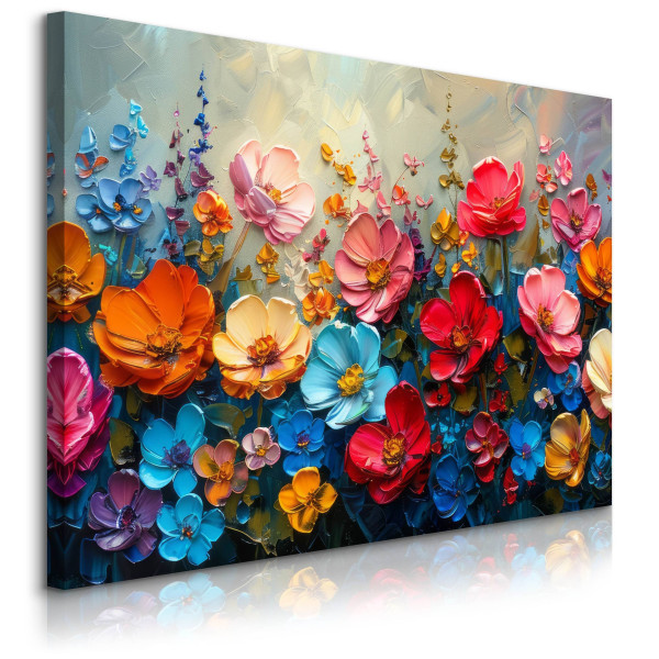 Obraz Abstrakcyjne Polne Kwiaty 120x80cm 648032