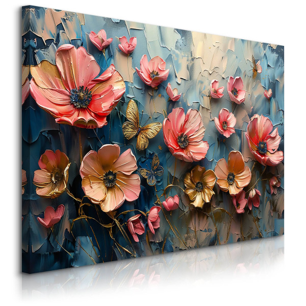 Obraz Abstrakcyjne Polne Kwiaty 3D 100x70cm 648048