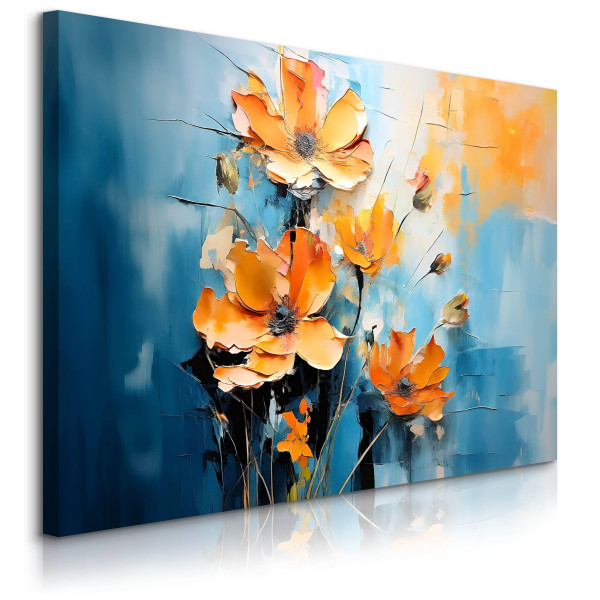 Obraz Abstrakcyjne Pomarańczowe Kwiaty 40x30cm 648581