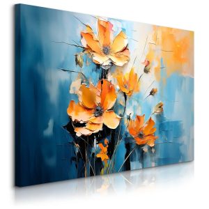 Obraz Abstrakcyjne Pomarańczowe Kwiaty 90x60cm 648545 Obraz Abstrakcyjne Pomarańczowe Kwiaty 90x60cm 648545
