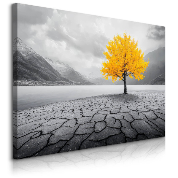 Obraz Abstrakcyjne Żółte Drzewo 70x50cm 648080