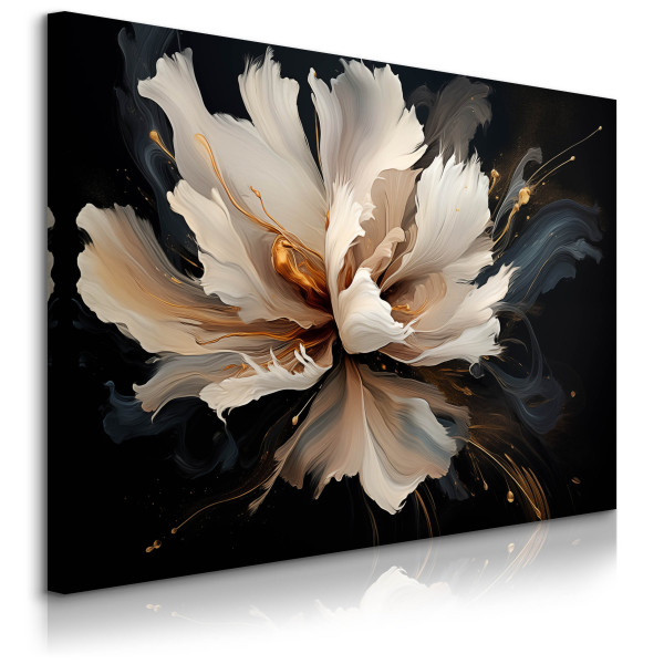 Obraz Abstrakcyjny Biały Kwiat 100x70cm 752358