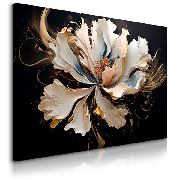Obraz Abstrakcyjny Kwiat W Stylu Glamour 90x60cm 752318