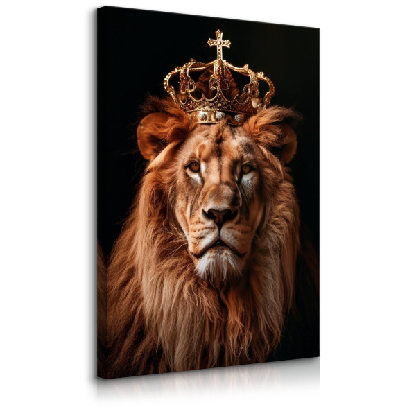 Obraz Abstrakcyjny Lew W Koronie Styl Glamour 40x60cm 754730