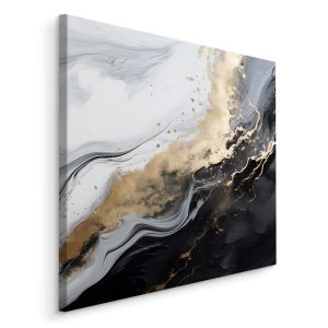 Obraz Abstrakcyjny Marmur W Czarno-Białych Kolorach 90x90cm 123649