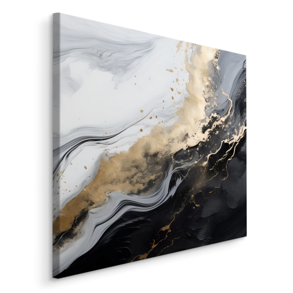 Obraz Abstrakcyjny Marmur W Czarno-Białych Kolorach 90x90cm 123649