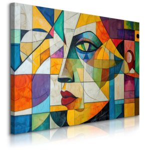 Obraz Abstrakcyjny Portret Kobiety Kubizm 120x80cm 650775 Obraz Abstrakcyjny Portret Kobiety Kubizm 120x80cm 650775