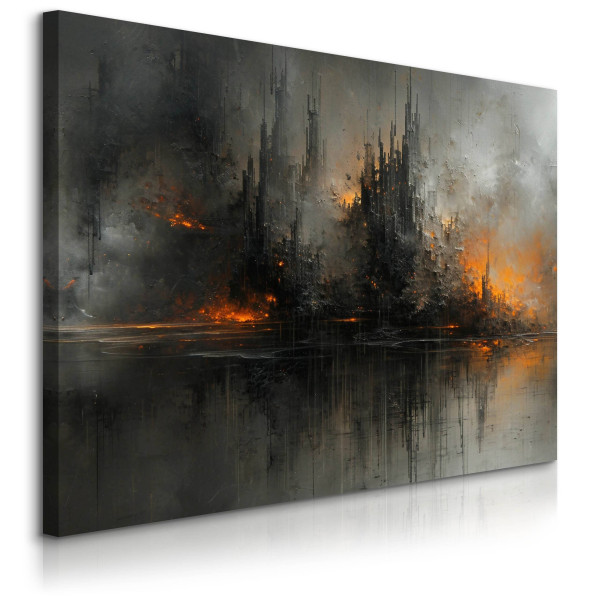 Obraz Abstrakcyjny Zamek W Ogniu 70x50cm 646648