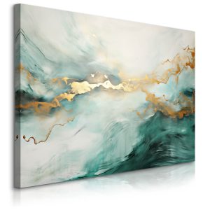 Obraz Abstrakcyjny Zielony Marmur W Stylu Glamour 100x70cm 752193 Obraz Abstrakcyjny Zielony Marmur W Stylu Glamour 100x70cm 752193