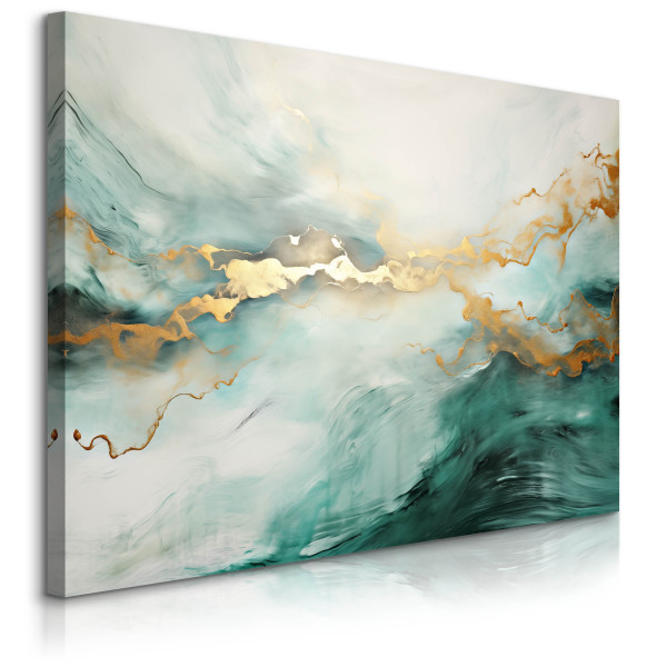 Obraz Abstrakcyjny Zielony Marmur W Stylu Glamour 40x30cm 752260
