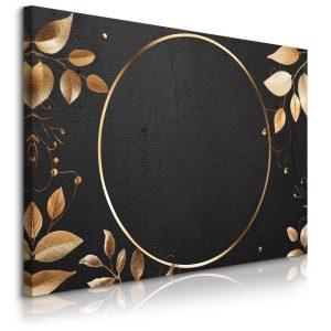 Obraz Abstrakcyjny Złoty Okrąg W Stylu Glamour 40x30cm 648224