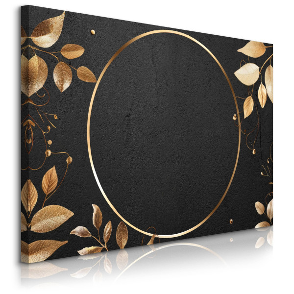 Obraz Abstrakcyjny Złoty Okrąg W Stylu Glamour 70x50cm 647973