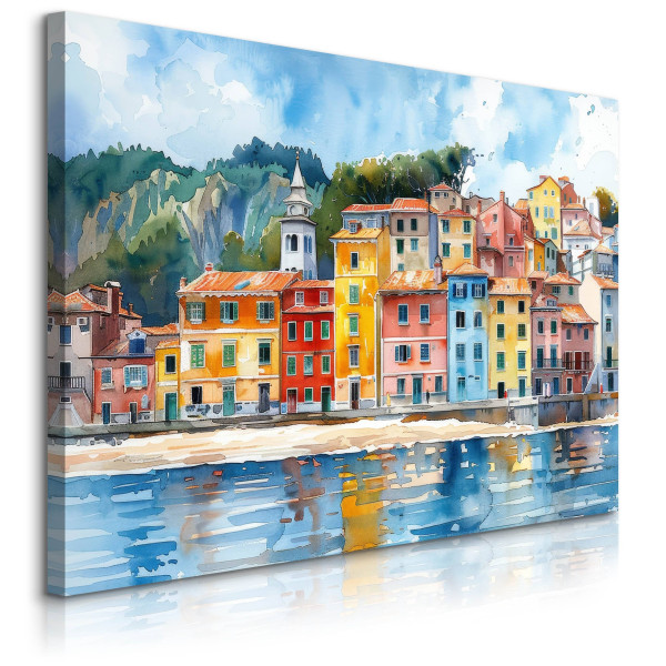Obraz Akwarele Budynki Przy Plaży 40x30cm 647630
