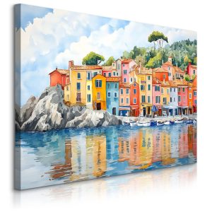 Obraz Akwarelowe Włoskie Wybrzeże 90x60cm 647648 Obraz Akwarelowe Włoskie Wybrzeże 90x60cm 647648