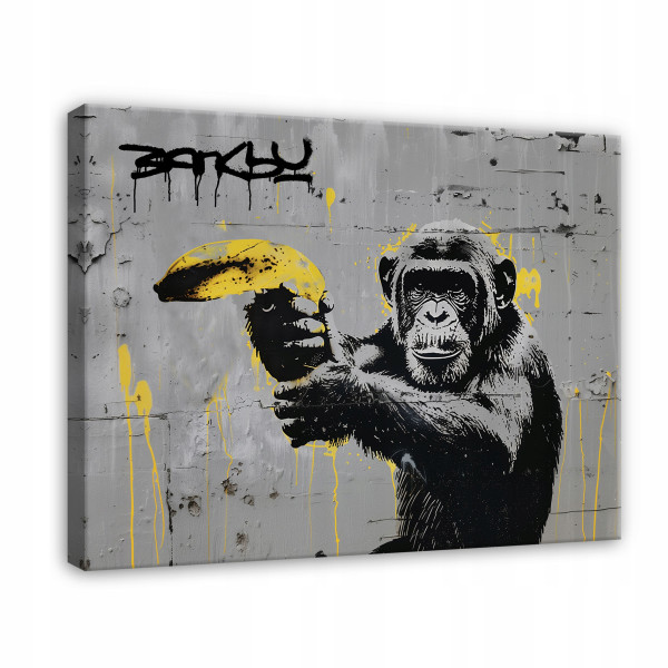 Obraz Banksy Małpa Street Art Graffiti Na Płótnie 120X80 267314