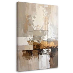 Obraz Beżowo złota abstrakcja do salonu sypialni biura kuchni spa 80×120 996118 Obraz Beżowo złota abstrakcja do salonu sypialni biura kuchni spa 80×120 996118