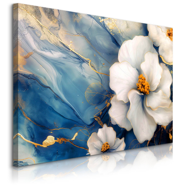 Obraz Białe Kwiaty W Stylu Glamour 40x30cm 754802