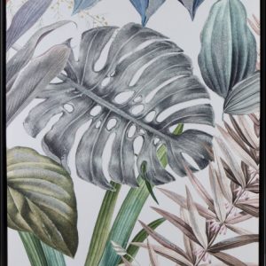 Obraz botaniczny 63×83 cm zielono‑biały ręcznie malowany na płótnie 990010 Obraz botaniczny 63×83 cm zielono‑biały ręcznie malowany na płótnie 990010