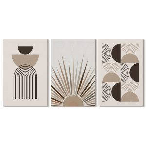 Obraz canvas 3 częściowy Beżowe formy | 3x40x60 | Wallfluent 792693