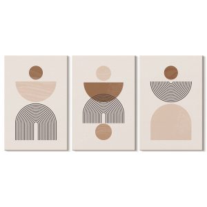 Obraz canvas 3 częściowy Brązowe formy | 3x40x60 | Wallfluent 792636 Obraz canvas 3 częściowy Brązowe formy | 3x40x60 | Wallfluent 792636