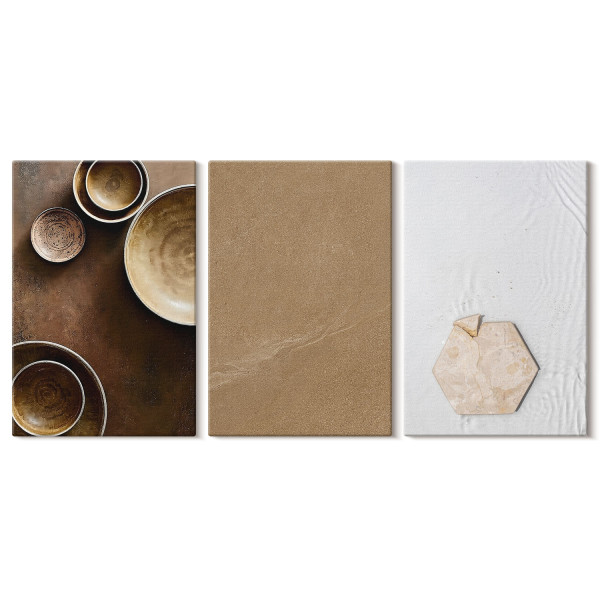 Obraz canvas 3 częściowy Ciepły minimalizm | 3x40x60 | Wallfluent 792614