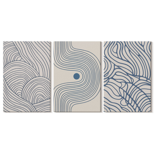 Obraz canvas 3 częściowy Dekoracyjne fale | 3x40x60 | Wallfluent 792612
