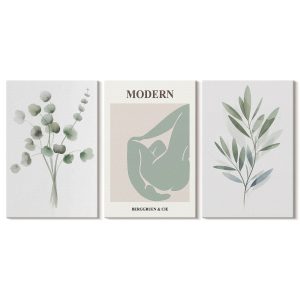Obraz canvas 3 częściowy Delikatna zieleń | 3x40x60 | Wallfluent 792621 Obraz canvas 3 częściowy Delikatna zieleń | 3x40x60 | Wallfluent 792621