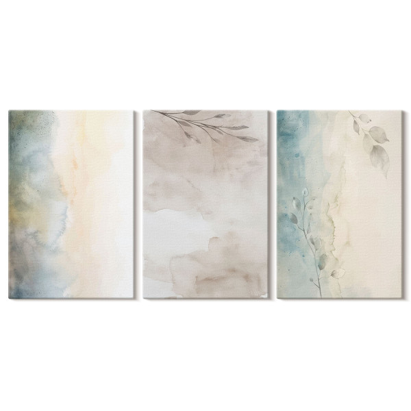 Obraz canvas 3 częściowy Delikatne akwarele | 3x40x60 | Wallfluent 792692