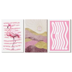 Obraz canvas 3 częściowy Flamingowy relaks | 3x40x60 | Wallfluent 792630 Obraz canvas 3 częściowy Flamingowy relaks | 3x40x60 | Wallfluent 792630