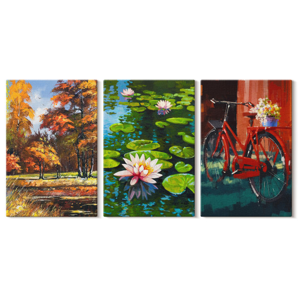 Obraz canvas 3 częściowy Jesienne barwy | 3x40x60 | Wallfluent 792666