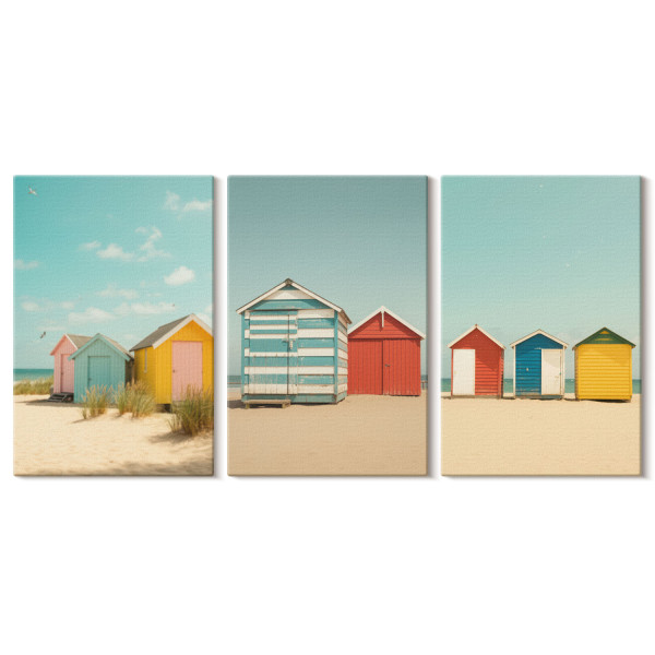 Obraz canvas 3 częściowy Letni nadmorski | 3x20x30 cm | Wallfluent 792681