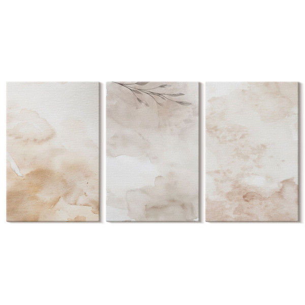 Obraz canvas 3 częściowy Pastelowe liście | 3x40x60 | Wallfluent 792672