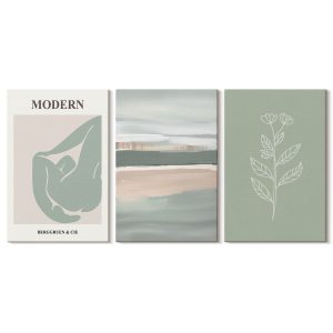 Obraz canvas 3 częściowy Pastelowe rośliny | 3x40x60 | Wallfluent 792699 Obraz canvas 3 częściowy Pastelowe rośliny | 3x40x60 | Wallfluent 792699
