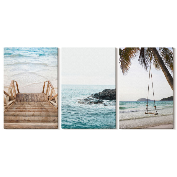 Obraz canvas 3 częściowy Plażowa huśtawka | 3x40x60 | Wallfluent 792686
