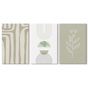 Obraz canvas 3 częściowy Zielone wzory | 3x40x60 | Wallfluent 792710 Obraz canvas 3 częściowy Zielone wzory | 3x40x60 | Wallfluent 792710