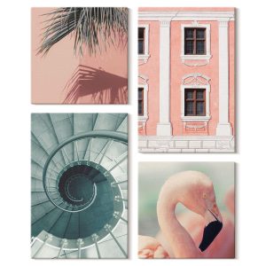 Obraz canvas 4 częściowy Architektura pastel |40×40, 40×60| Wallfluent 797137 Obraz canvas 4 częściowy Architektura pastel |40×40, 40×60| Wallfluent 797137