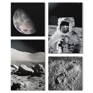 Obraz canvas 4 częściowy Astronauta księżyc |40×40, 40×60| Wallfluent 797174 Obraz canvas 4 częściowy Astronauta księżyc |40×40, 40×60| Wallfluent 797174