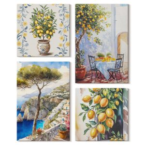 Obraz canvas 4 częściowy Cytrynowe drzewa |40×40, 40×60| Wallfluent 797139 Obraz canvas 4 częściowy Cytrynowe drzewa |40×40, 40×60| Wallfluent 797139