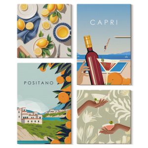 Obraz canvas 4 częściowy Cytryny Positano |40×40, 40×60| Wallfluent 797128 Obraz canvas 4 częściowy Cytryny Positano |40×40, 40×60| Wallfluent 797128
