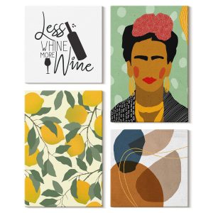 Obraz canvas 4 częściowy Cytryny wino Frida |40×40, 40×60| Wallfluent 797075 Obraz canvas 4 częściowy Cytryny wino Frida |40×40, 40×60| Wallfluent 797075