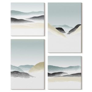 Obraz canvas 4 częściowy Góry pastele |40×40, 40×60| Wallfluent 797067 Obraz canvas 4 częściowy Góry pastele |40×40, 40×60| Wallfluent 797067